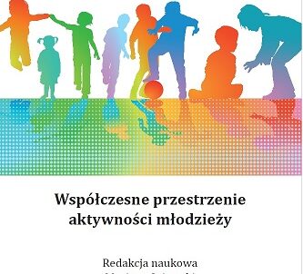 Bawiąca się młodzież, postacie są kolorowe, pokazujące radość i aktywność